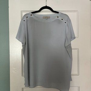 short-sleeved light blue LOFT blouse, XL